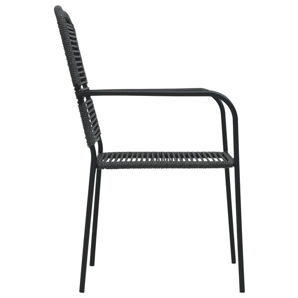 vidaXL 5-piece Garden Dining Set Black Glass and Steel