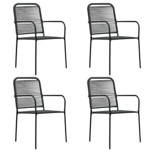 vidaXL 5-piece Garden Dining Set Black Glass and Steel
