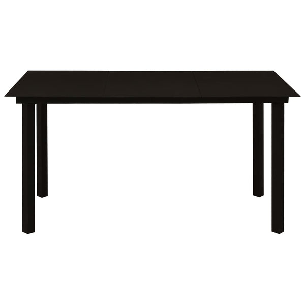 vidaXL 7-Piece Outdoor Dining Set Black Glass and Steel