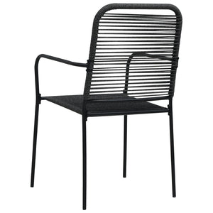 vidaXL 7-Piece Outdoor Dining Set Black Glass and Steel