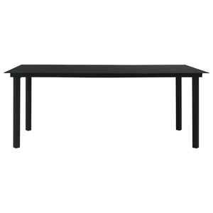 vidaXL 7-Piece Garden Dining Set Black Glass and Steel