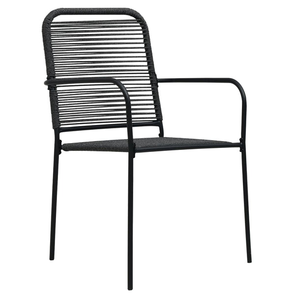 vidaXL 7-Piece Garden Dining Set Black Glass and Steel
