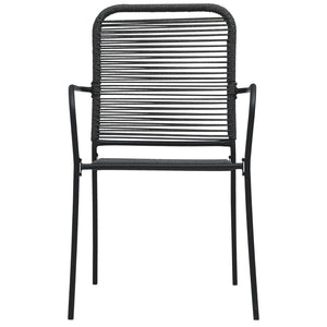 vidaXL 7-Piece Garden Dining Set Black Glass and Steel