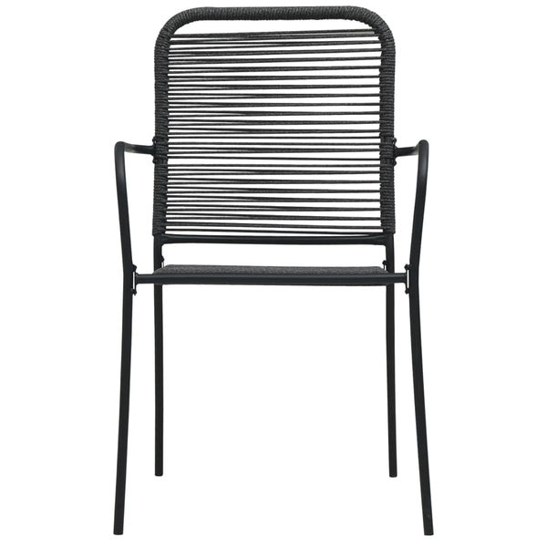 vidaXL 7-Piece Garden Dining Set Black Glass and Steel