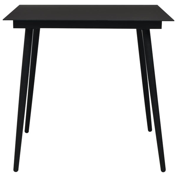 vidaXL 3-Piece Garden Dining Set PVC Rattan Black