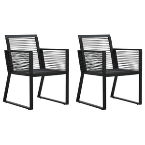 vidaXL 3-Piece Garden Dining Set PVC Rattan Black