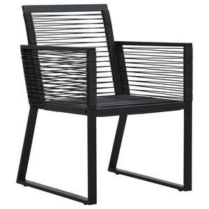 vidaXL 3-Piece Garden Dining Set PVC Rattan Black