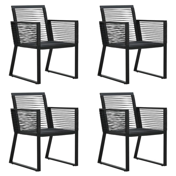 vidaXL 5-Piece Garden Dining Set PVC Rattan Black