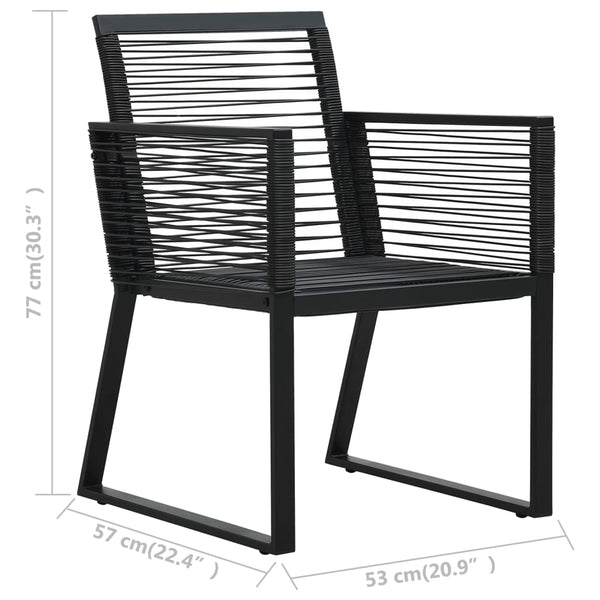 vidaXL 7-Piece Garden Dining Set PVC Rattan Black
