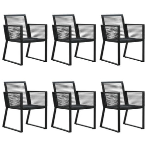 vidaXL 7-Piece Garden Dining Set PVC Rattan Black
