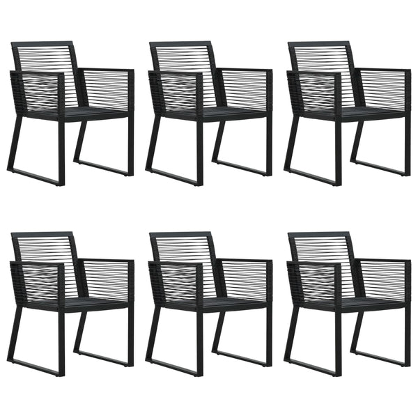 vidaXL 7-Piece Garden Dining Set PVC Rattan Black