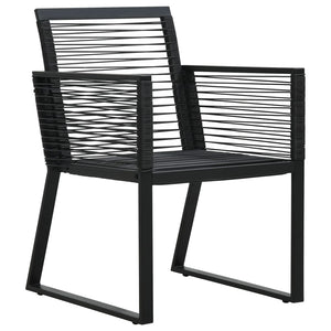 vidaXL 7-Piece Garden Dining Set PVC Rattan Black