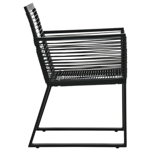 vidaXL 7-Piece Garden Dining Set PVC Rattan Black