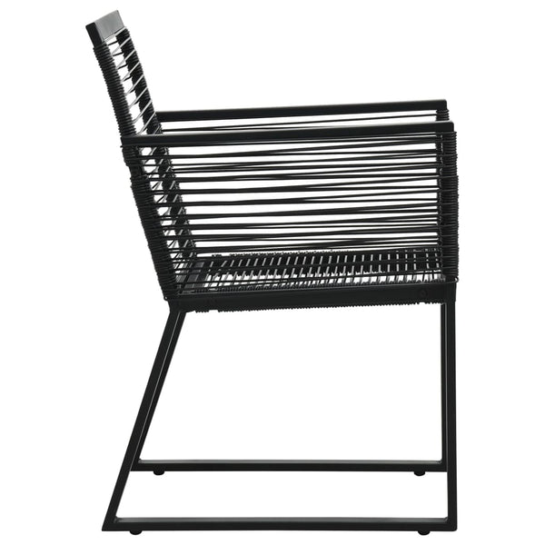 vidaXL 7-Piece Garden Dining Set PVC Rattan Black