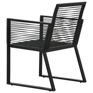 vidaXL 7-Piece Garden Dining Set PVC Rattan Black