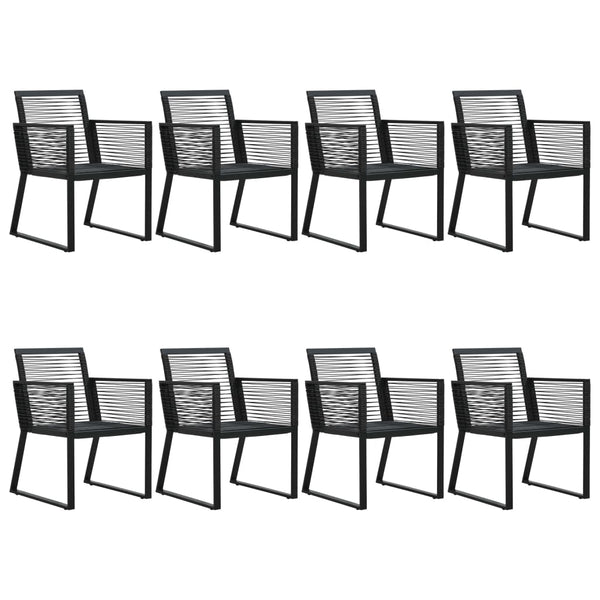 vidaXL 9-piece Garden Dining Set PVC Rattan Black