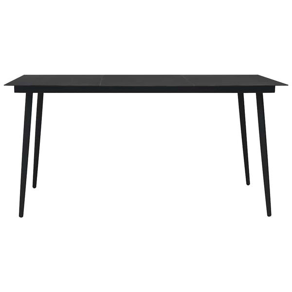 vidaXL 5-Piece Garden Dining Set PVC Rattan Black