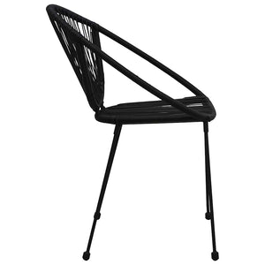 vidaXL 5-Piece Garden Dining Set PVC Rattan Black