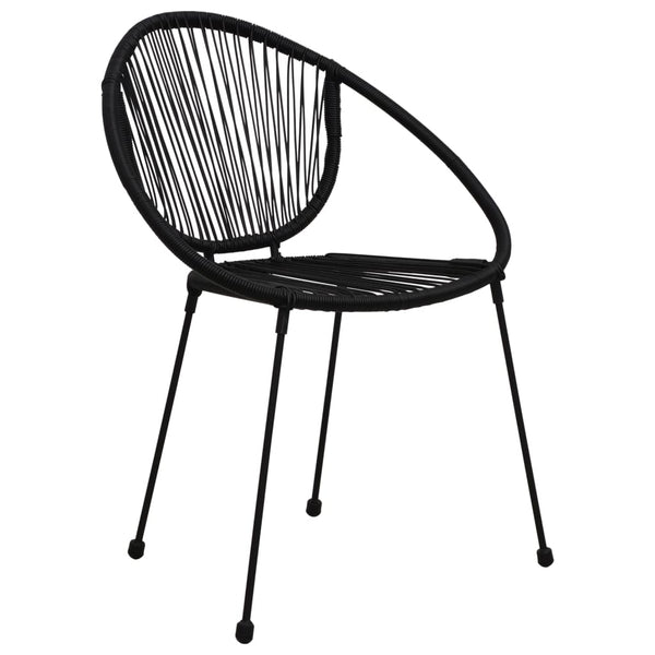 vidaXL 7-Piece Garden Dining Set PVC Rattan Black