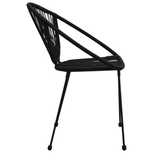 vidaXL 7-Piece Garden Dining Set PVC Rattan Black