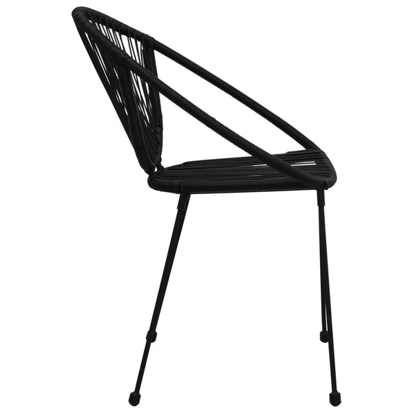 vidaXL 7-Piece Garden Dining Set PVC Rattan Black