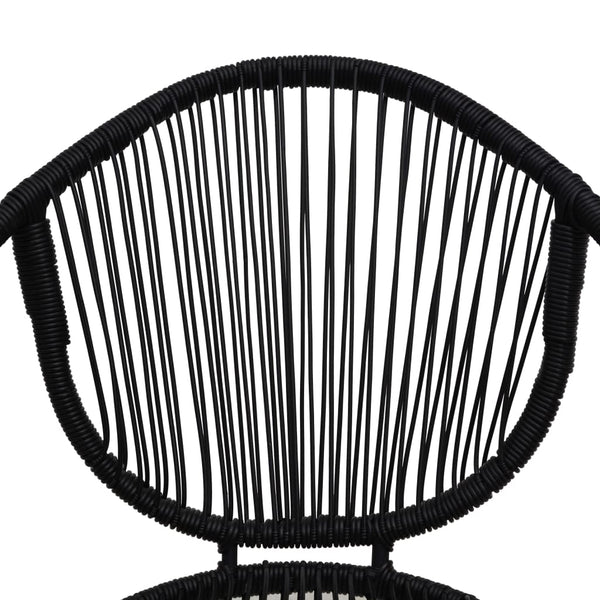 vidaXL 7-Piece Garden Dining Set PVC Rattan Black