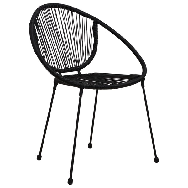 vidaXL 7-Piece Garden Dining Set PVC Rattan Black