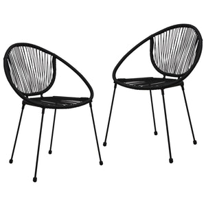 vidaXL 3-Piece Garden Dining Set PVC Rattan Black