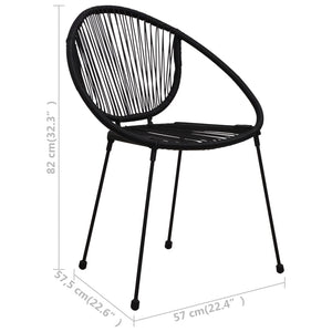 vidaXL 3-Piece Garden Dining Set PVC Rattan Black