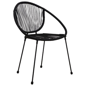 vidaXL 3-Piece Garden Dining Set PVC Rattan Black
