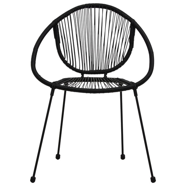 vidaXL 3-Piece Garden Dining Set PVC Rattan Black