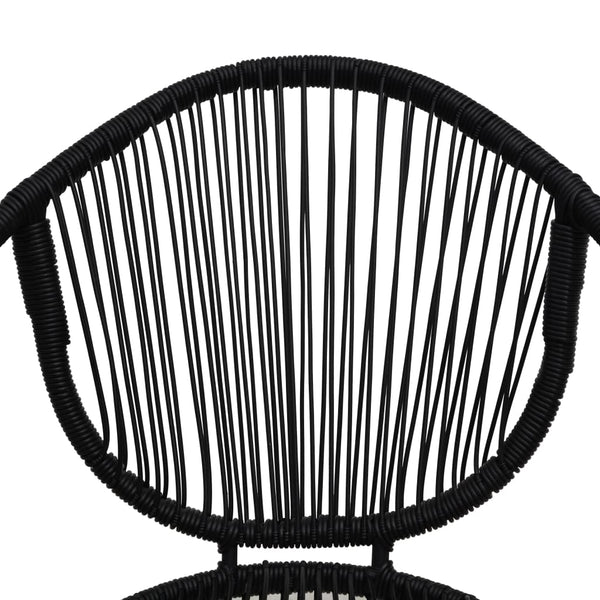 vidaXL 3-Piece Garden Dining Set PVC Rattan Black