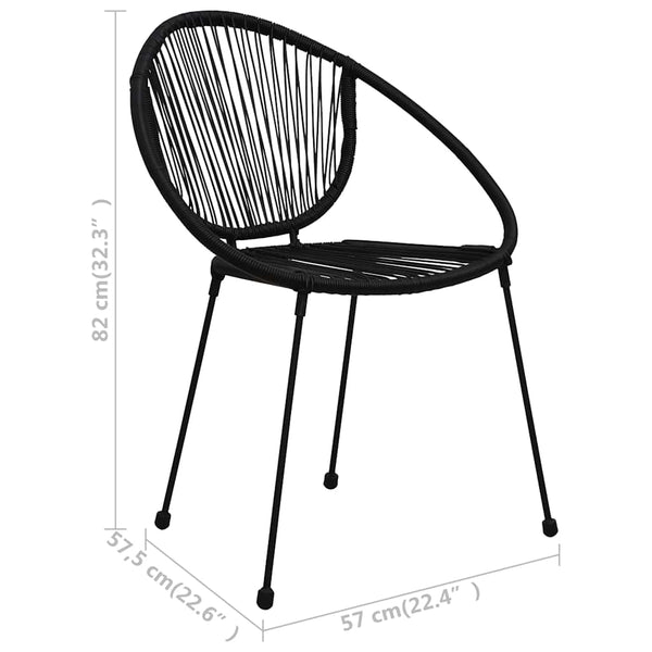 vidaXL 5-Piece Garden Dining Set PVC Rattan Black