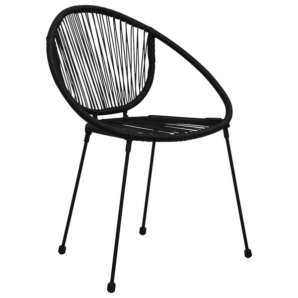 vidaXL 5-Piece Garden Dining Set PVC Rattan Black