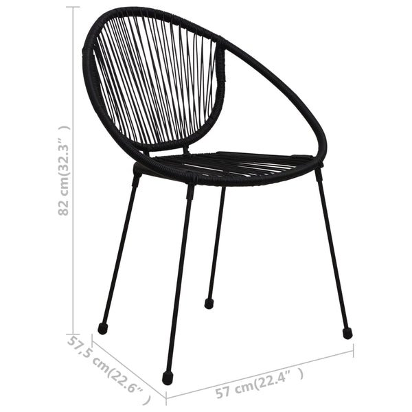 vidaXL 7-Piece Garden Dining Set PVC Rattan Black