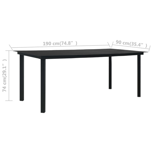 vidaXL 7-Piece Garden Dining Set PVC Rattan Black
