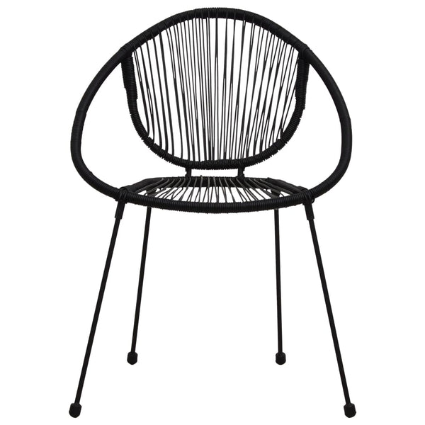 vidaXL 7-Piece Garden Dining Set PVC Rattan Black