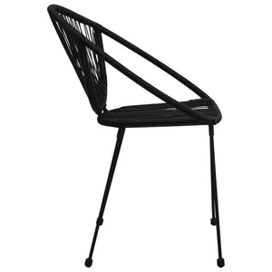 vidaXL 7-Piece Garden Dining Set PVC Rattan Black
