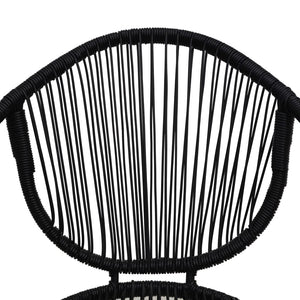 vidaXL 7-Piece Garden Dining Set PVC Rattan Black