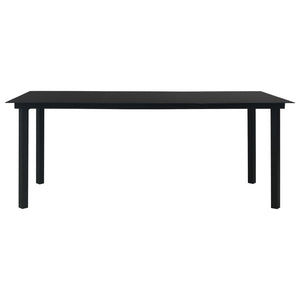 vidaXL 7-Piece Garden Dining Set PVC Rattan Black