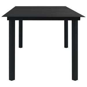 vidaXL 7-Piece Garden Dining Set PVC Rattan Black