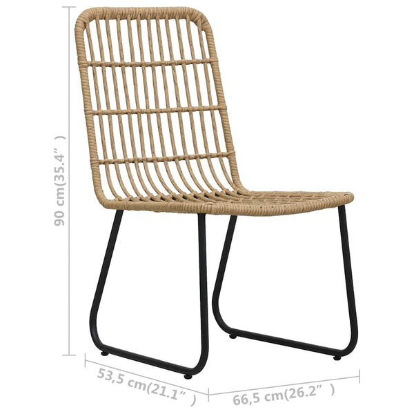 vidaXL 3-Piece Garden Dining Set Poly Rattan and Glass