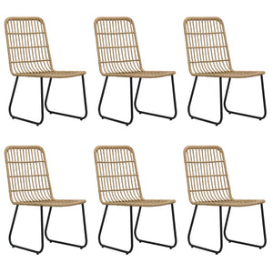 vidaXL 7-Piece Garden Dining Set Poly Rattan and Glass