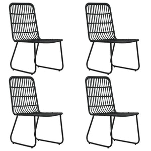 vidaXL 5-piece Garden Dining Set Poly Rattan and Glass
