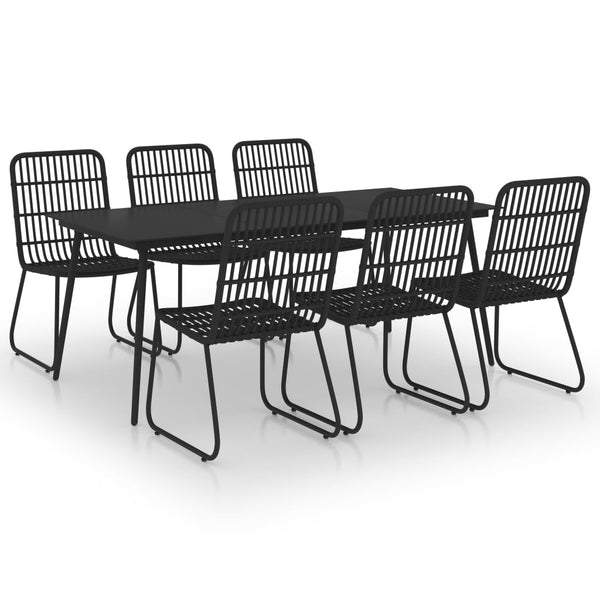 vidaXL 7-Piece Garden Dining Set Poly Rattan and Glass