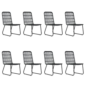 vidaXL 9-piece Outdoor Dining Set Poly Rattan and Glass