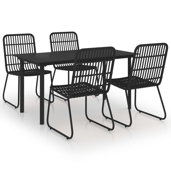 vidaXL 5-Piece Garden Dining Set Poly Rattan and Glass