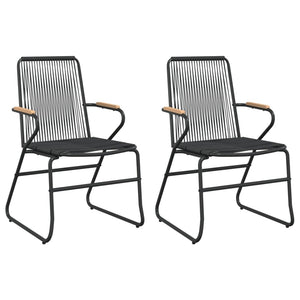 vidaXL 3-Piece Garden Dining Set Black PVC Rattan