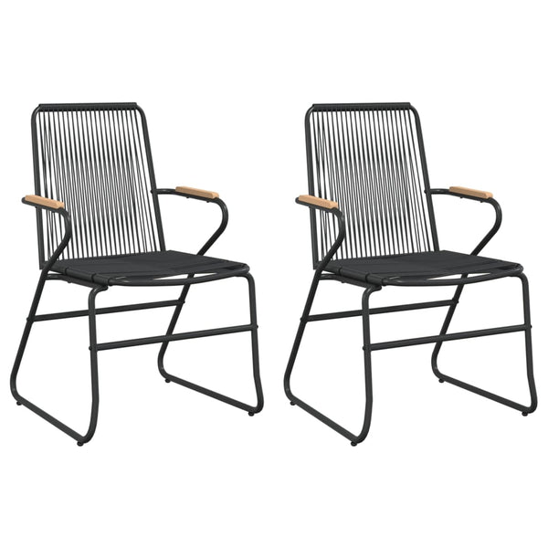 vidaXL 3-Piece Garden Dining Set Black PVC Rattan