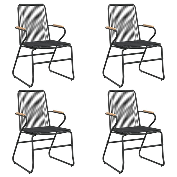 vidaXL 5-piece Garden Dining Set Black PVC Rattan